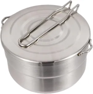 Stainless Steel Portable Camping Cook Pot Lightweight Outdoor Cooking Tool for Hiking Backpacking Picnics Smooth Handle Food-Grade Material