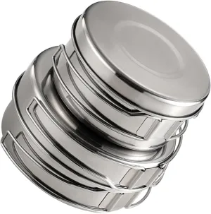 Stainless Steel Pot Pan Set Outdoor Cooking Utensils Kit for Camping Hiking BBQ Picnic