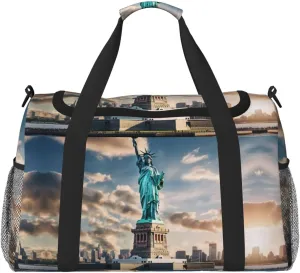 Statue of Liberty in NYC print Weekender Overnight Carry On Bag Gym Luggage Bag Duffel Bag for Travel Women