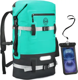 STOVER 40L Dry Bag Backpack with Waterproof Phone Pouch - Teal