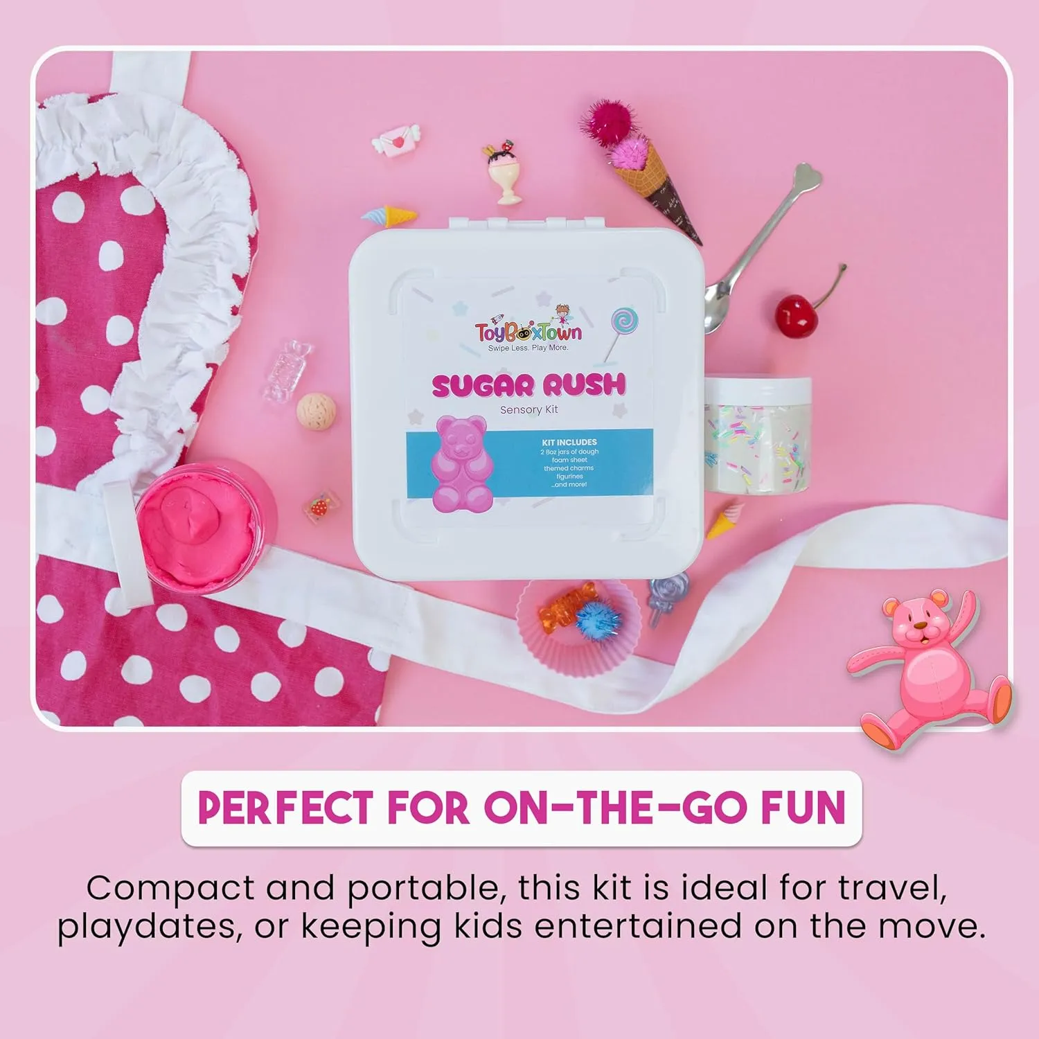 Sugar Rush Sensory Kit, Sensory Play, Cognitive Development and Fine Motor Skills, Tactile Activities for On The Go, Sensory Toys for Preschoolers and Kids Ages 4, 5, 6, 7, 8