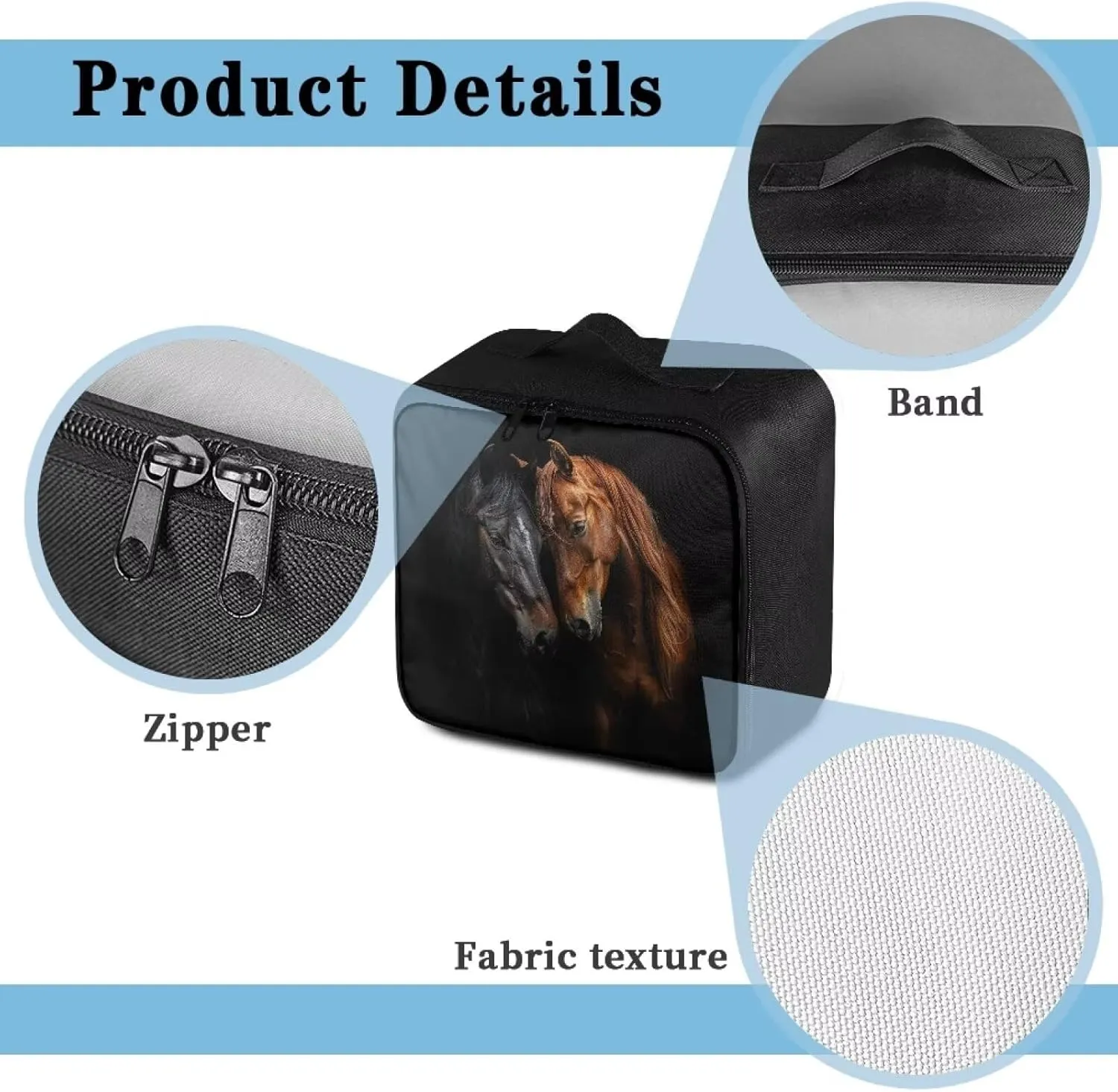 SUITOSEFLY Travel First Aid Kit Horse Pattern Medicine Storage Box with Handles Lightweight First Aid Bag Empty Medical Bag Emergency Survival Kit