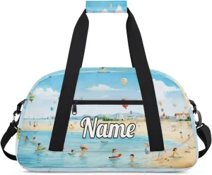Summer Swimming Beach Custom Sports Gym Bag Personalized Dance Bag Teens Travel Weekender Overnight Carry On Bag Boys Girls Waterproof