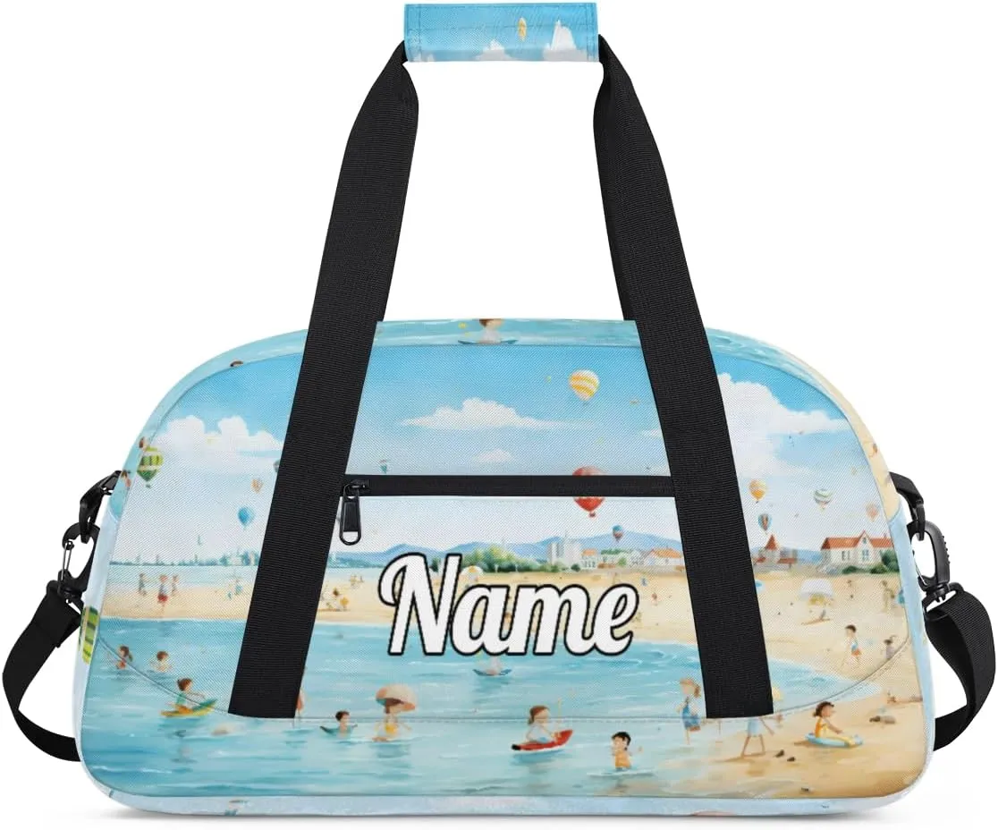 Summer Swimming Beach Custom Sports Gym Bag Personalized Dance Bag Teens Travel Weekender Overnight Carry On Bag Boys Girls Waterproof
