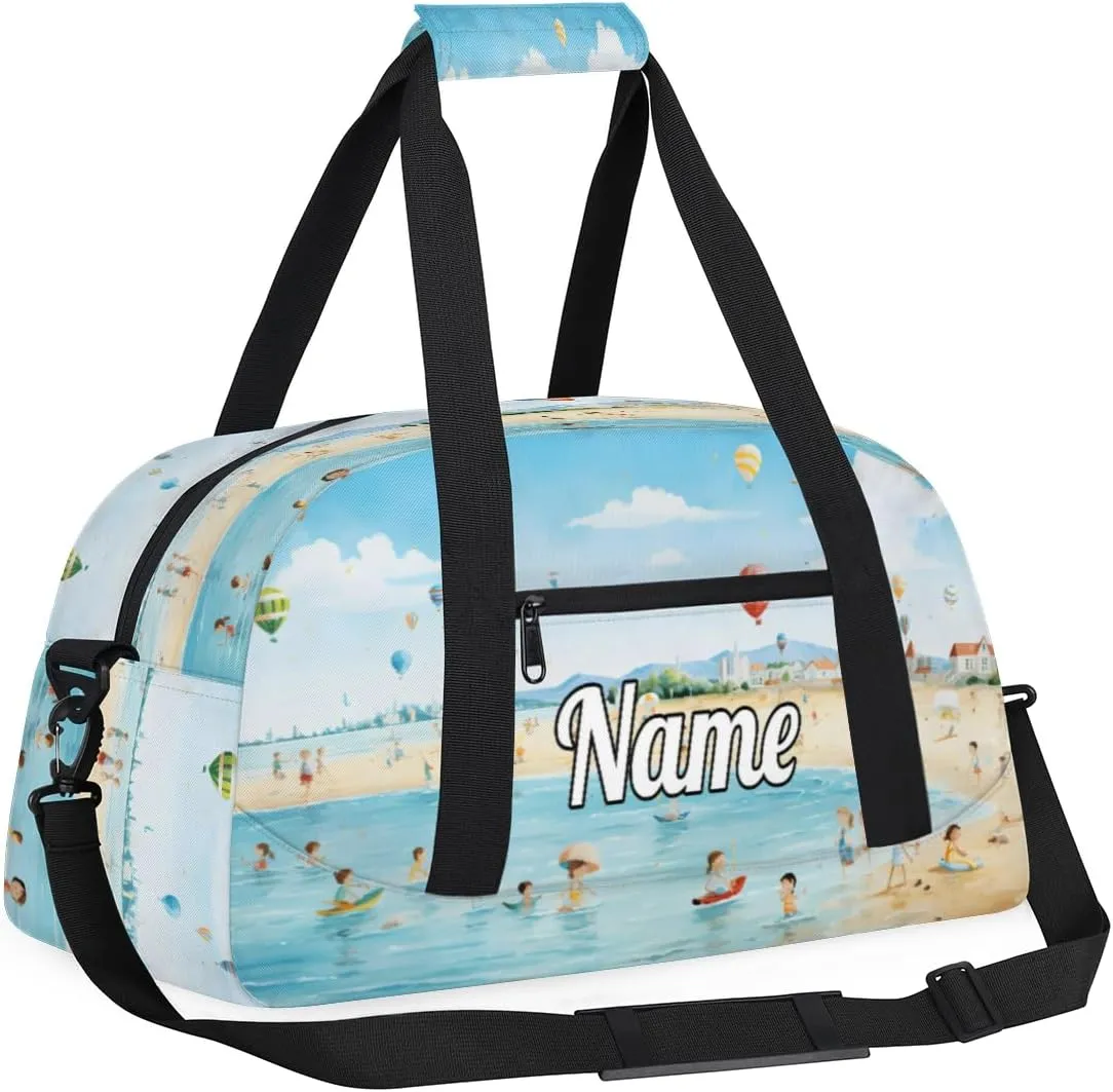 Summer Swimming Beach Custom Sports Gym Bag Personalized Dance Bag Teens Travel Weekender Overnight Carry On Bag Boys Girls Waterproof
