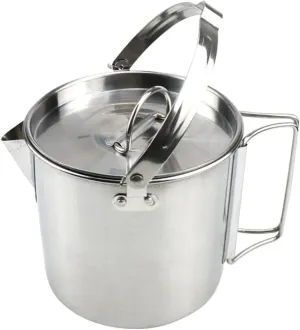 SUPVOX Stainless Steel Collapsible Kettle Lightweight Boil Water Hanging Pot for Camping Picnic Outdoor Cooking Easy Pour Spout Durable Design for Tea Lovers
