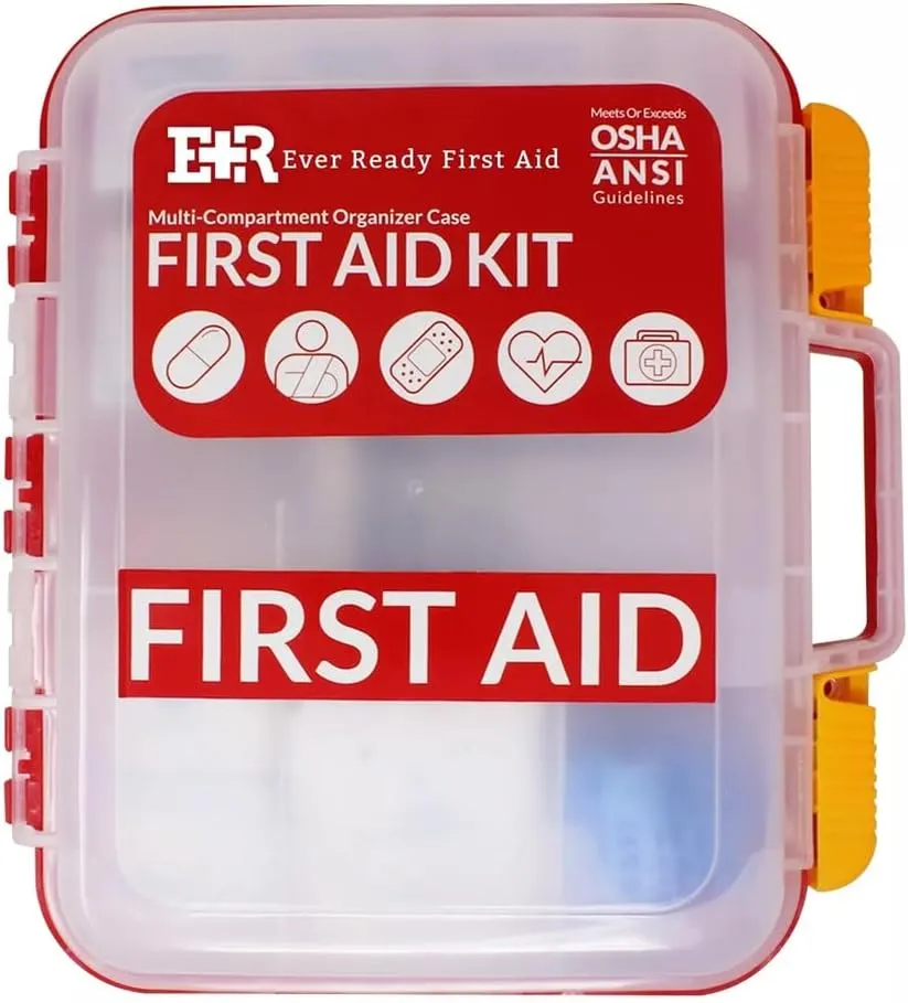 Survival First Aid Kit Fatwood Fire Starting Saw Knife Ferro Rod
