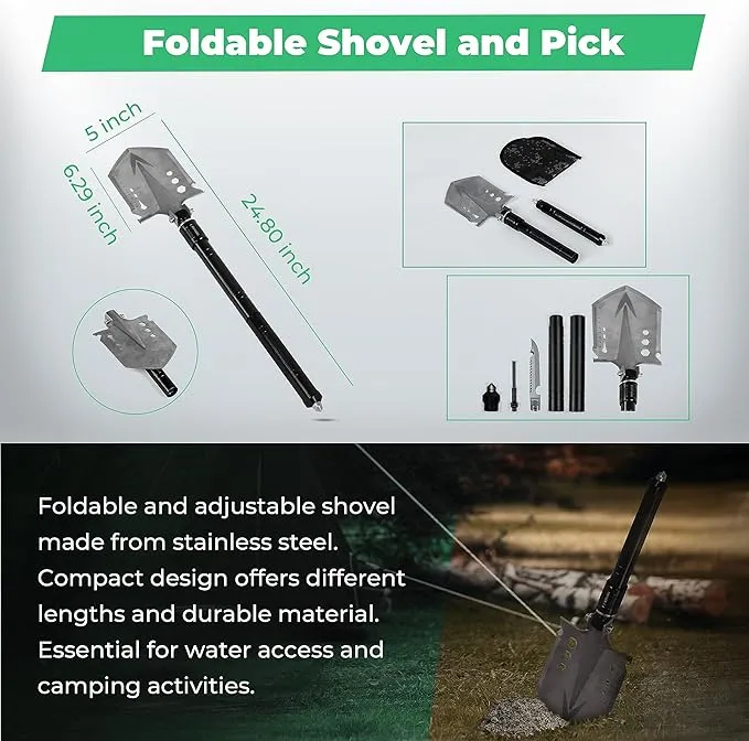 Survival Kit and First Aid Kit - Survival Gear and Equipment – Bug Out Bag Survival Kit - Camping Accessories with Axe, Shovel, Knife – Camping Gear – Camping Outdoor - Survival Gear
