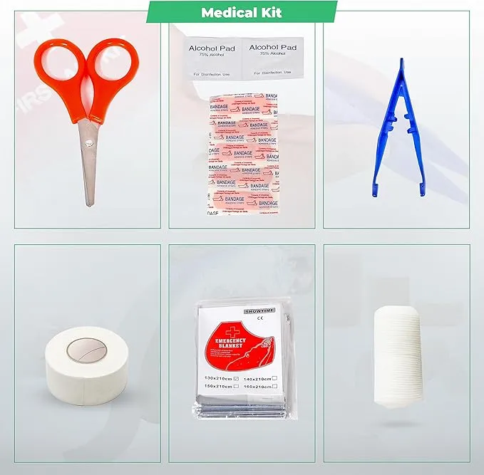 Survival Kit and First Aid Kit - Survival Gear and Equipment – Bug Out Bag Survival Kit - Camping Accessories with Axe, Shovel, Knife – Camping Gear – Camping Outdoor - Survival Gear