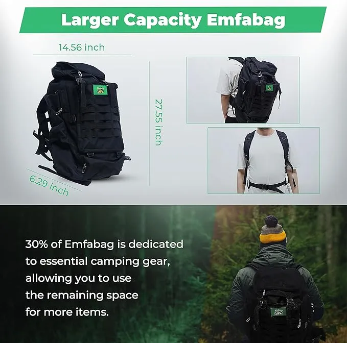 Survival Kit and First Aid Kit - Survival Gear and Equipment – Bug Out Bag Survival Kit - Camping Accessories with Axe, Shovel, Knife – Camping Gear – Camping Outdoor - Survival Gear