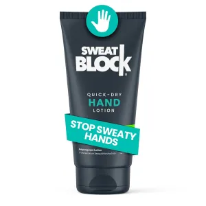 SweatBlock Antiperspirant Hand Lotion for Men & Women | Quick-Dry Hyperhidrosis Aid to Stop Excessively Sweaty Palms | Non Irritating | Dermatologist Tested Formula | Travel Size 1.69 fl oz