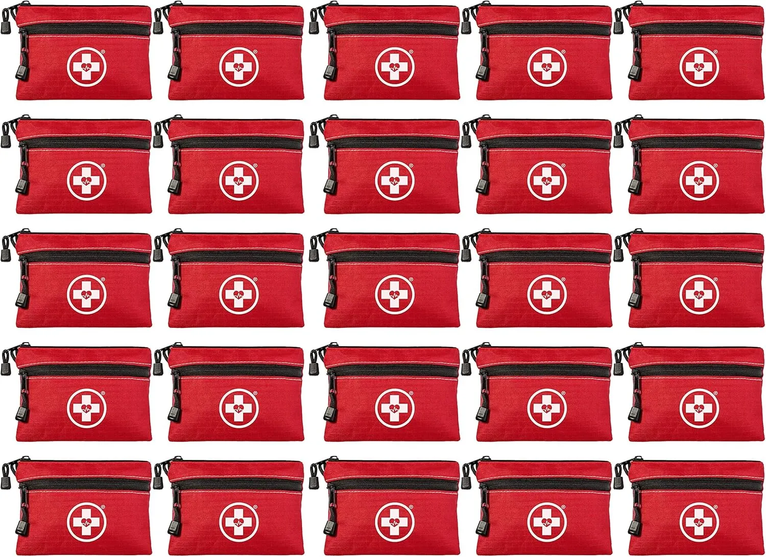 Swiss Safe 2-in-1 First Aid Kit for Car, Travel & Home, Businesses - Bonus Mini Kit for Medical Emergency Aid, Survival, Camping - FSA & HSA Eligible - 64 Piece, 25 Pack