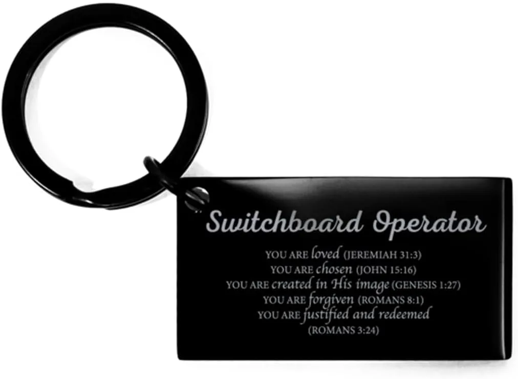 Switchboard Operator Keyring Religious gifts, To My Switchboard Operator You are loved, you are chosen Romans 3:24, Switchboard Operator Inspirational Faith Christian Bible Verse Baptism Christmas