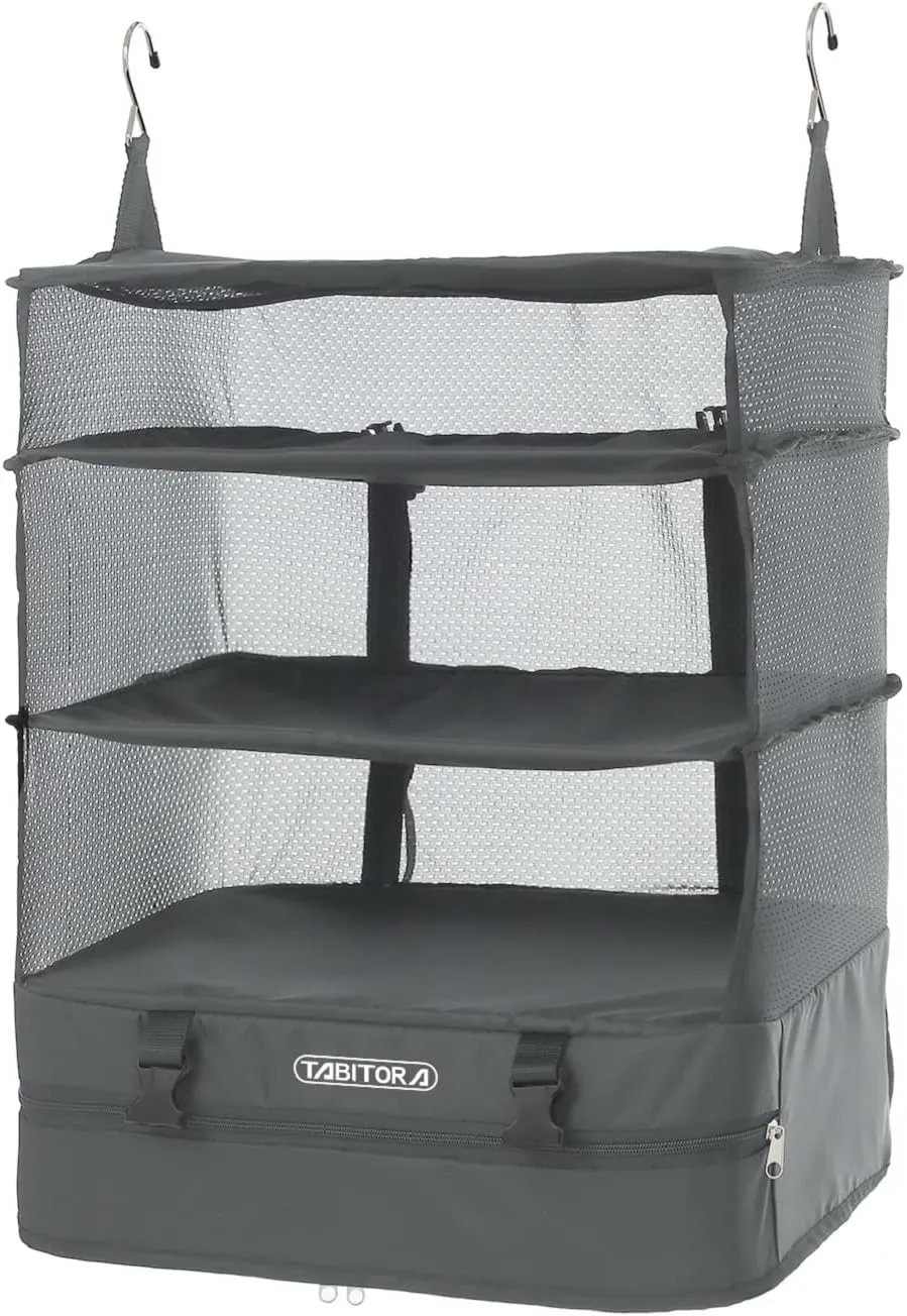 TABITORA Portable Hanging Travel Shelves Bag Packing Cube Organizer Suitcase Storage Large Capacity