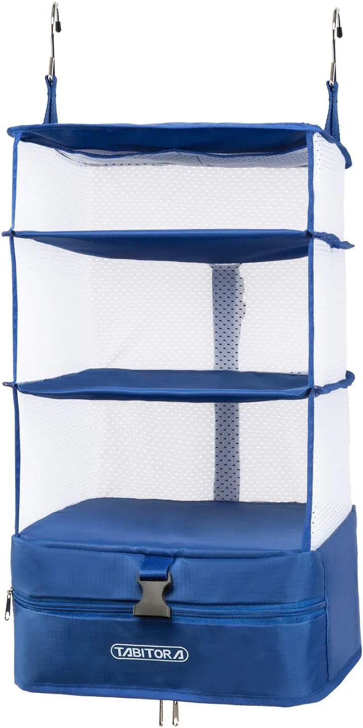 TABITORA Portable Hanging Travel Shelves Bag Packing Cube Organizer Suitcase Storage Large Capacity