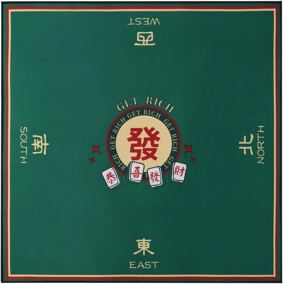 Table Cover for Mahjong, 31.1 Inches Mahjong Mat, Roll-up delivery with Carrying Bag (Green)