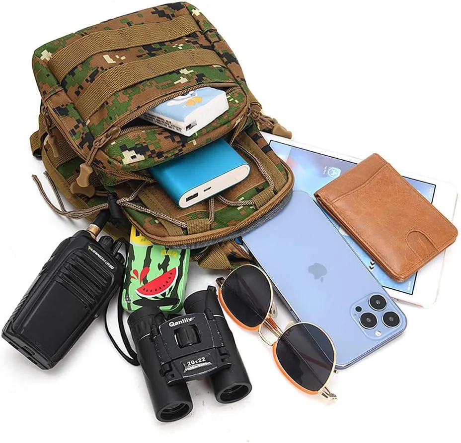 Tactical Backpack, Waterproof Military Cross-body Molle Sling Shoulder Backpack Chest Bag for Outdoor Every Day Carry Green
