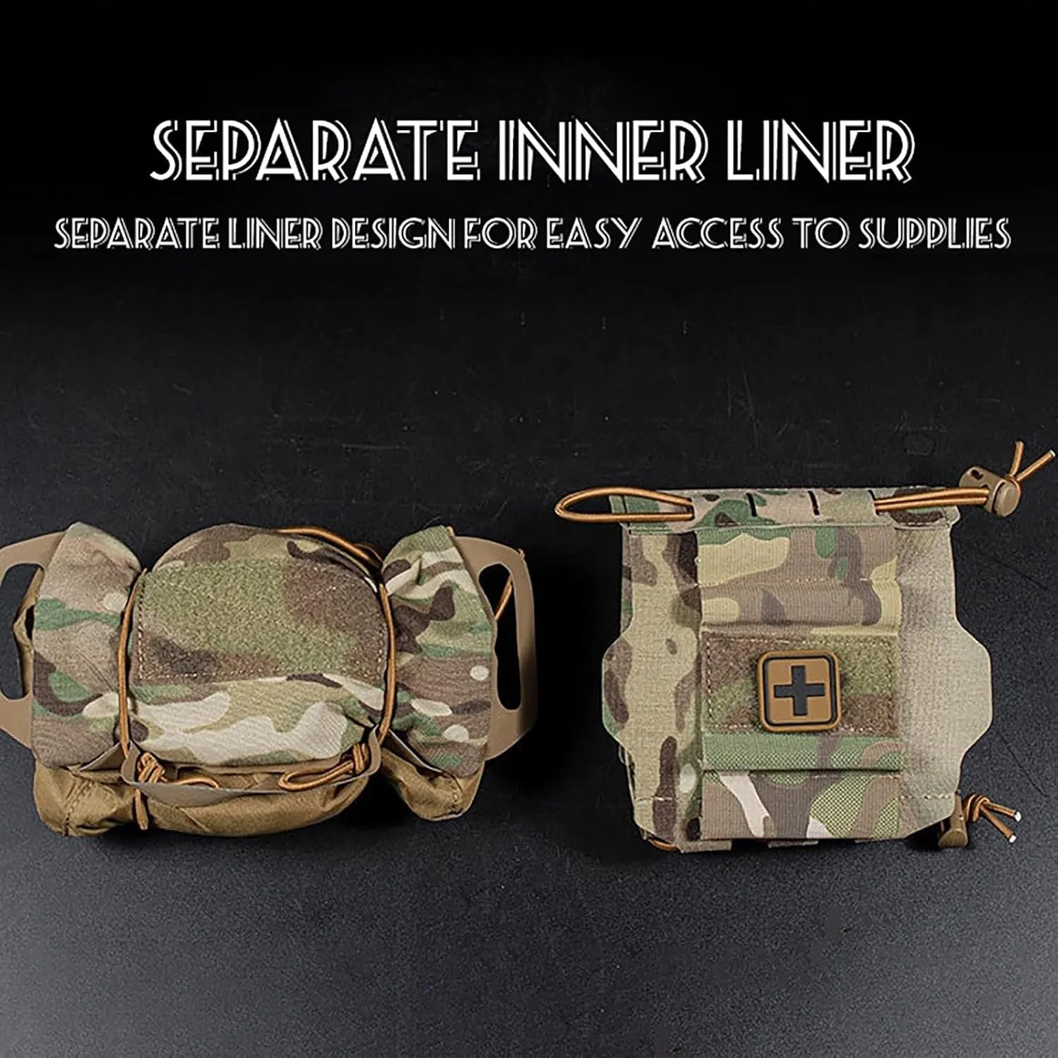 Tactical IFAK Pouch, Tactical Blow Out Kit Bag Medical Pouch, First Aid Kit System Medical Pouches Emergency Survival Bag for Outdoor Travel Hiking with MOLLE