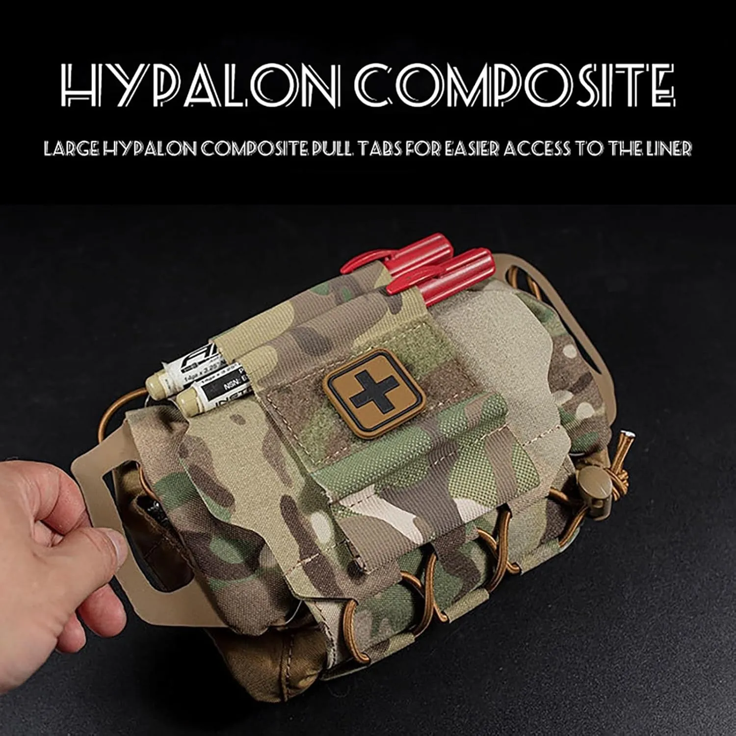 Tactical IFAK Pouch, Tactical Blow Out Kit Bag Medical Pouch, First Aid Kit System Medical Pouches Emergency Survival Bag for Outdoor Travel Hiking with MOLLE
