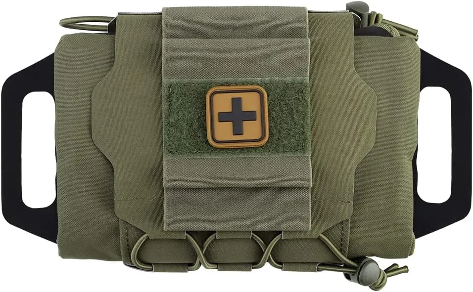 Tactical MOLLE First Aid Pouch Storage Pocket Bag Two Piece System, Dump Pouch IFAK Nylon EMT Trauma Pouch Everyday Carry