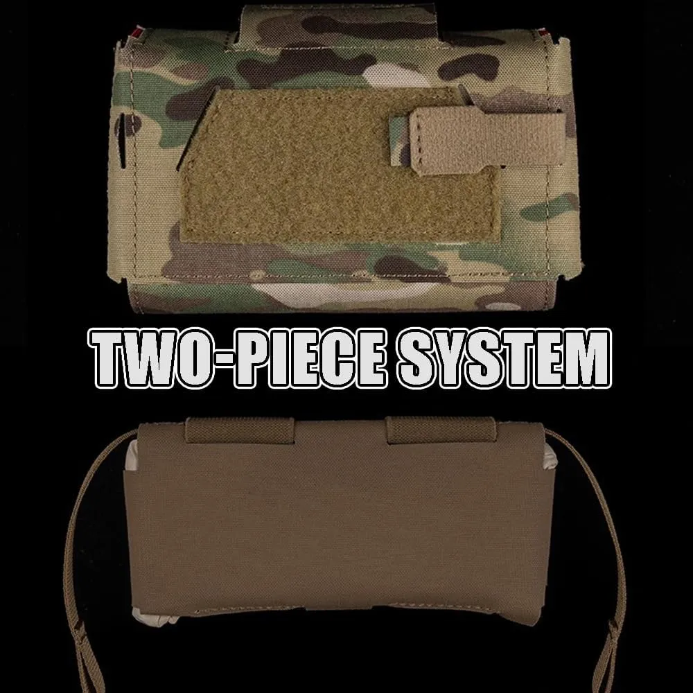 Tactical MOLLE Rapid First-aid Pouch Survival Two-Piece System Medical Roll Bag Compact Kit(WG)