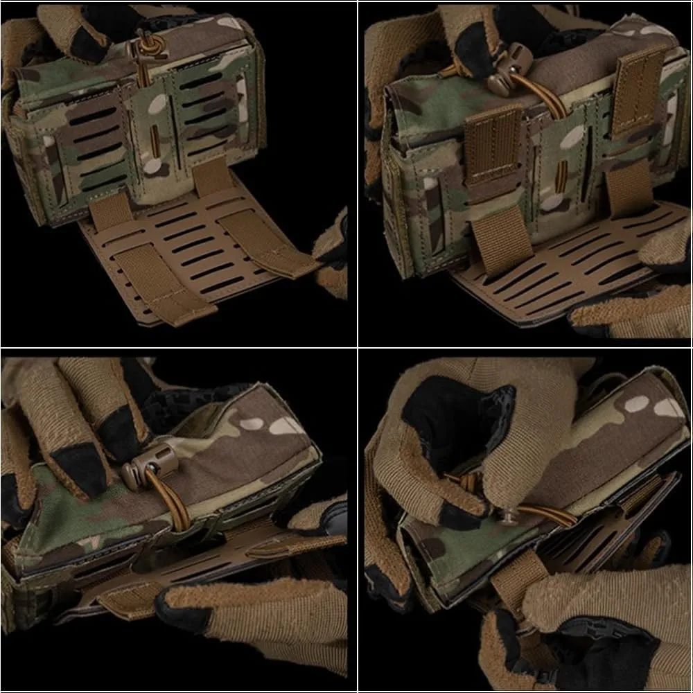 Tactical MOLLE Rapid First-aid Pouch Survival Two-Piece System Medical Roll Bag Compact Kit(WG)