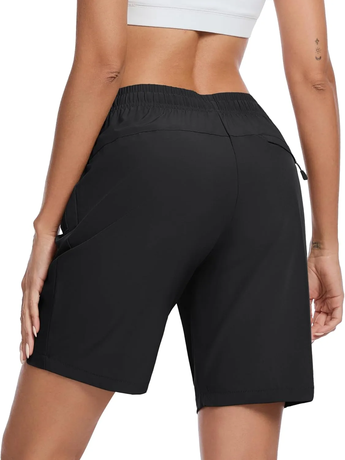 TACVASEN Women's Hiking Shorts Quick Dry Lightweight 8" Water Resistant Athletic Shorts with Pockets Outdoor Golf Active