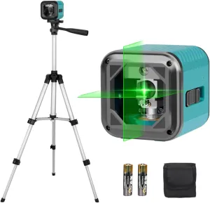Takamine Laser Level with Tripod, 50 Feet Self-Leveling Green Cross Line Laser, Vertical and Horizontal Lines,for Construction, Tiling, Hanging Pictures, Includes Tripod, Batteries, and Carrying Bag