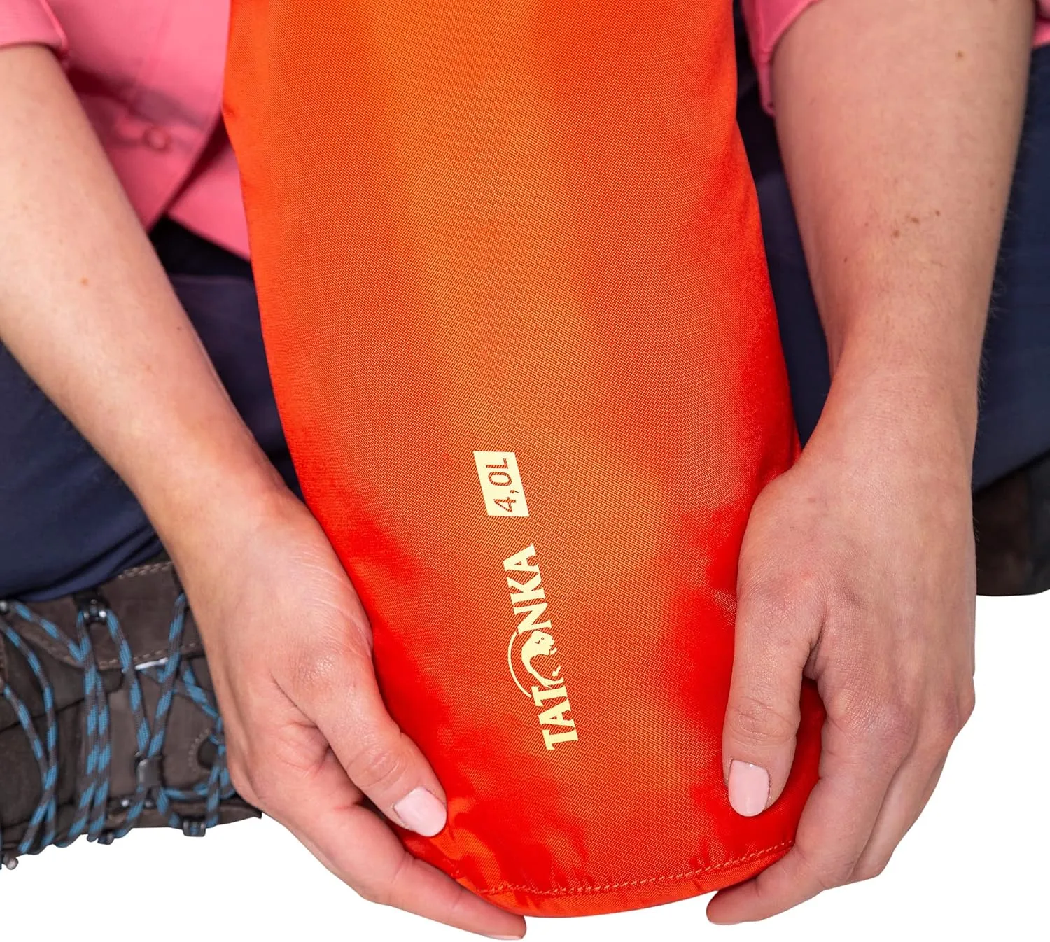 Tatonka Packsack Dry Sack 4 L - Waterproof Pack Bag with Roll Closure and Clasp - Made of Recycled Polyester - 4 Litre Volume (Red)