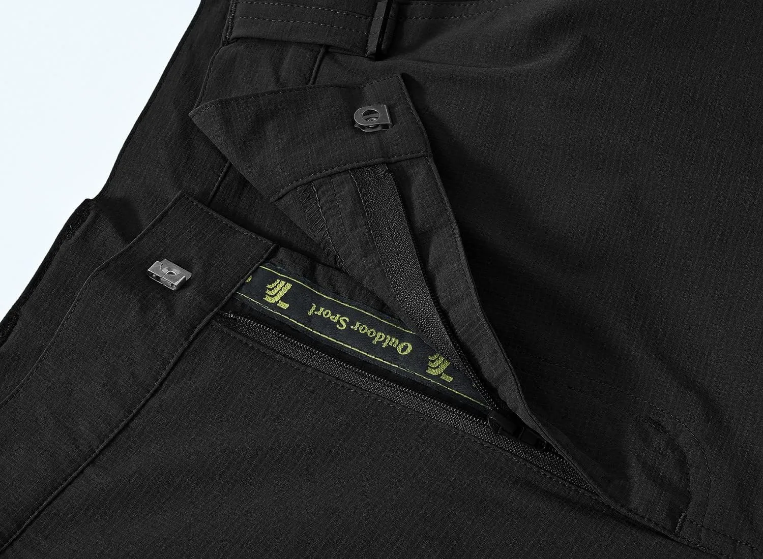 TBMPOY Men's Lightweight Hiking Pants with Belt 5 Zip Pockets Waterproof Quick-Dry Travel Fishing Work Outdoor Pants