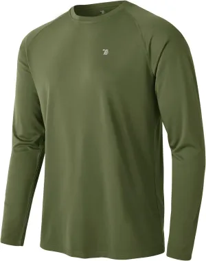 TBMPOY Mens Sun Protection Hiking Shirts Long Sleeve Water UPF 50  SPF UV Shirts Lightweight Fishing Hiking Swimming