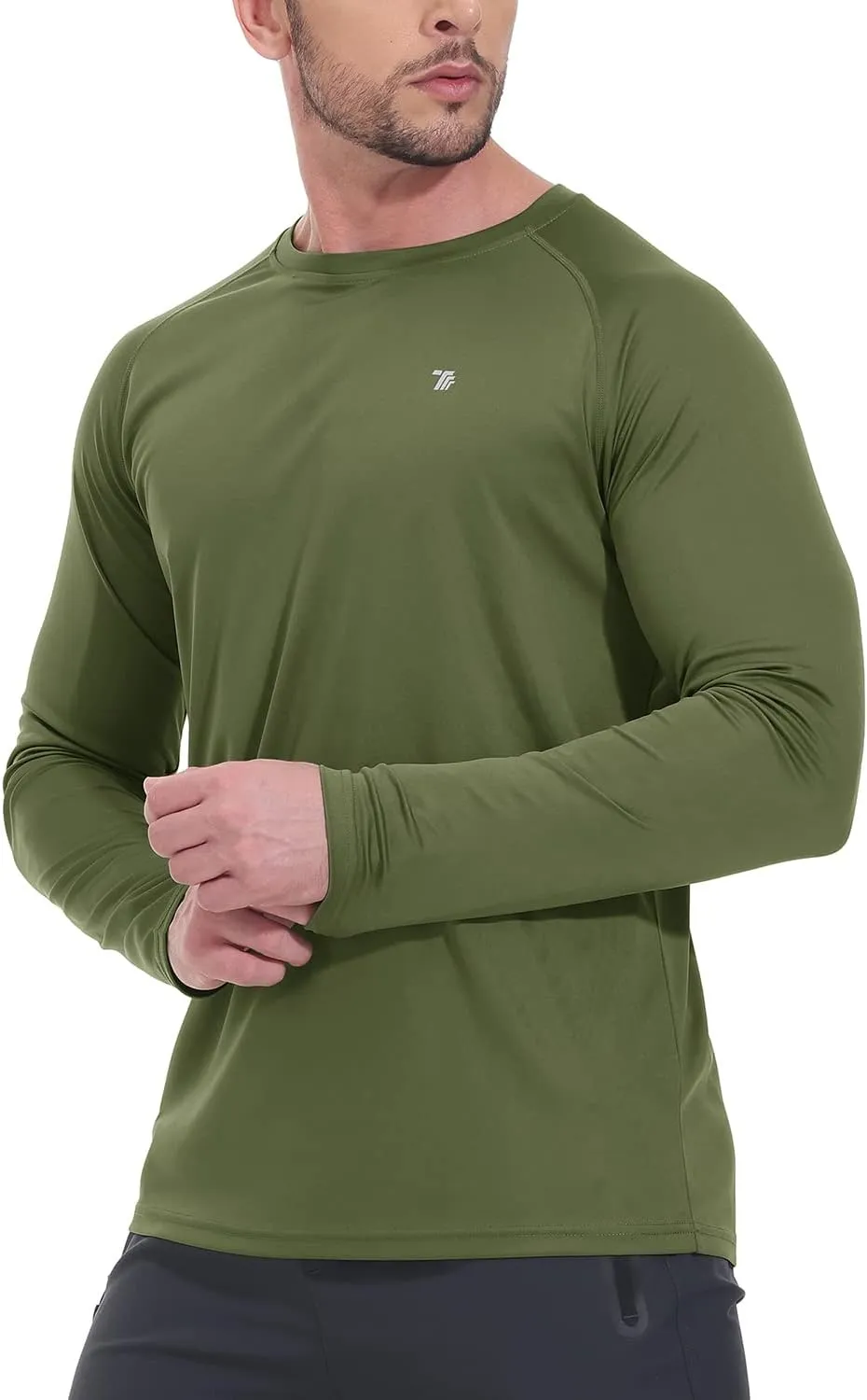 TBMPOY Mens Sun Protection Hiking Shirts Long Sleeve Water UPF 50  SPF UV Shirts Lightweight Fishing Hiking Swimming