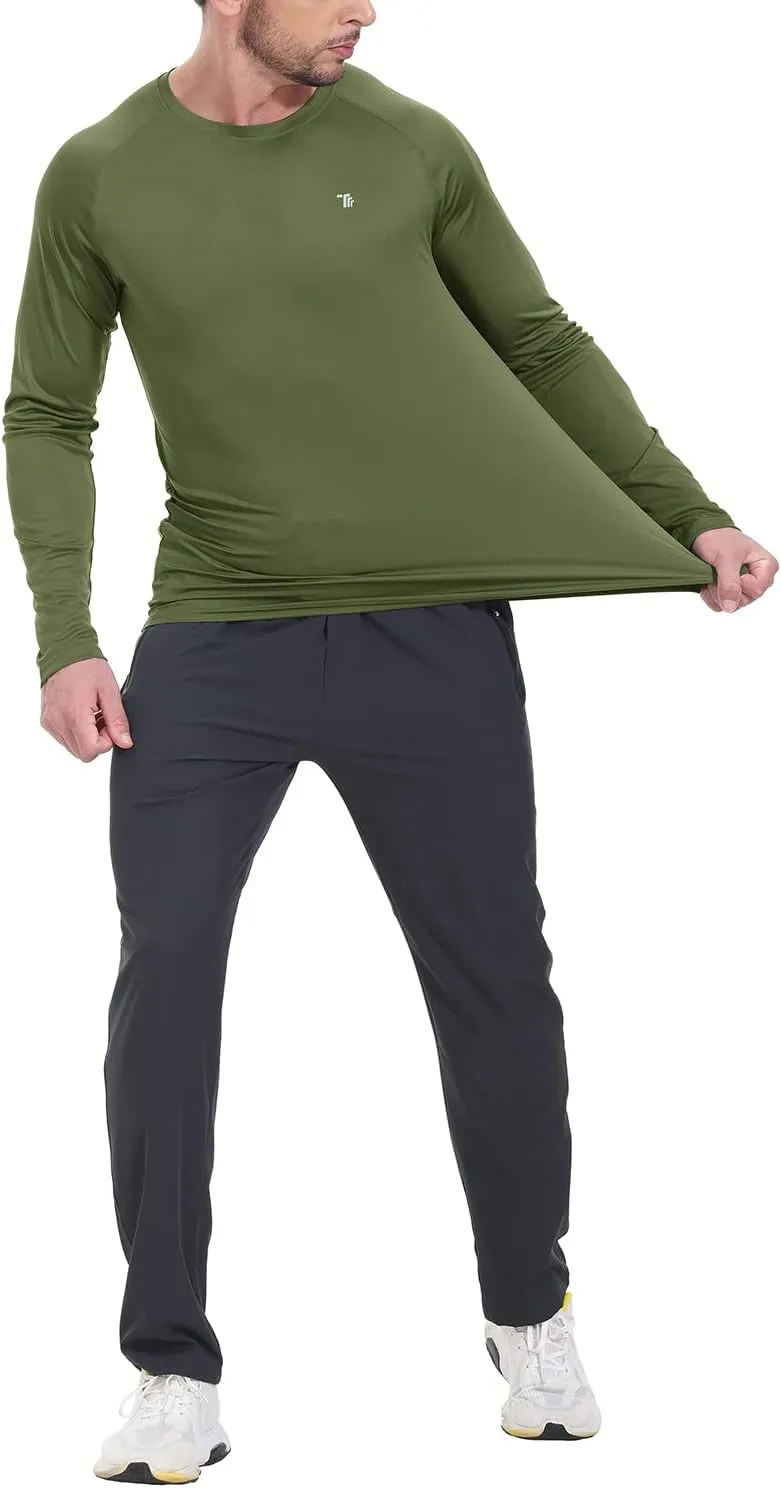 TBMPOY Mens Sun Protection Hiking Shirts Long Sleeve Water UPF 50  SPF UV Shirts Lightweight Fishing Hiking Swimming