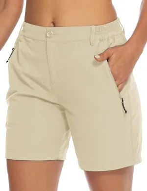 TBMPOY Women's 6" Hiking Cargo Shorts Quick Dry with Pockets Work Golf Short Lightweight Outdoor Active Summer for Women