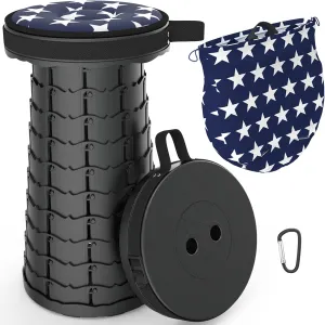 Telescoping Portable Sturdy and Lightweight Stool, Retractable Collapsible Camping Car Stool for Travel Picnic Fishing Hiking Museums Shows Capacity 440Ib