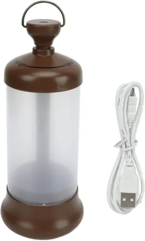 Tent Hanging Lights with Brightness Adjustment, Rechargeable Battery for Camping Emergency Outdoor Lighting (Brown)