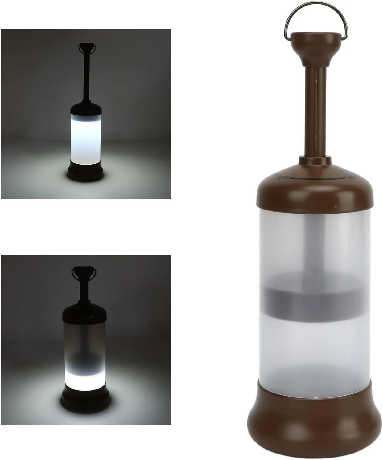Tent Hanging Lights with Brightness Adjustment, Rechargeable Battery for Camping Emergency Outdoor Lighting (Brown)