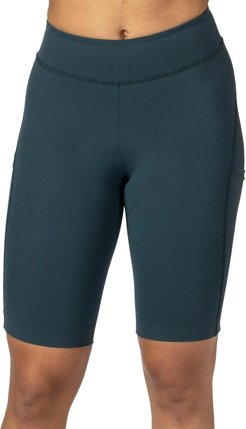 Terry Bike Shorts Women Padded Wayfarer 11 Inch Long Compression Shorts for Women Cycling UPF 50  Touring Bike Shorts