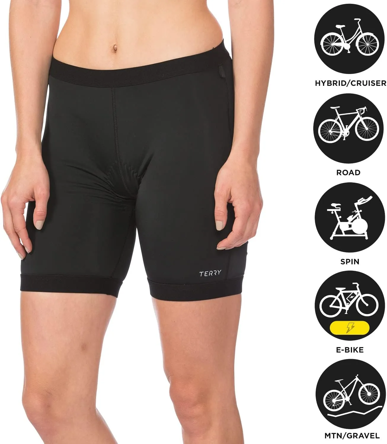 Terry Cycling Universal Bike Liner Shorts for Womens Padded Cycling Shorts with Bike Chamois Underwear Reg & Plus Sizes
