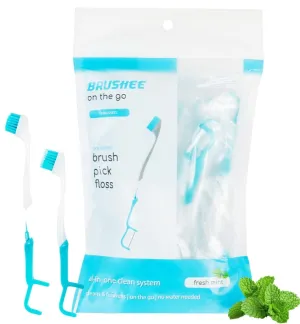 The Evolution of Oral Care | 4-in-1 Tool (Paste   Brush   Floss   Pick) | Individually Wrapped | Disposable | Prepasted Travel Toothbrushes | Small Adult Toothbrush - (24-Pack)