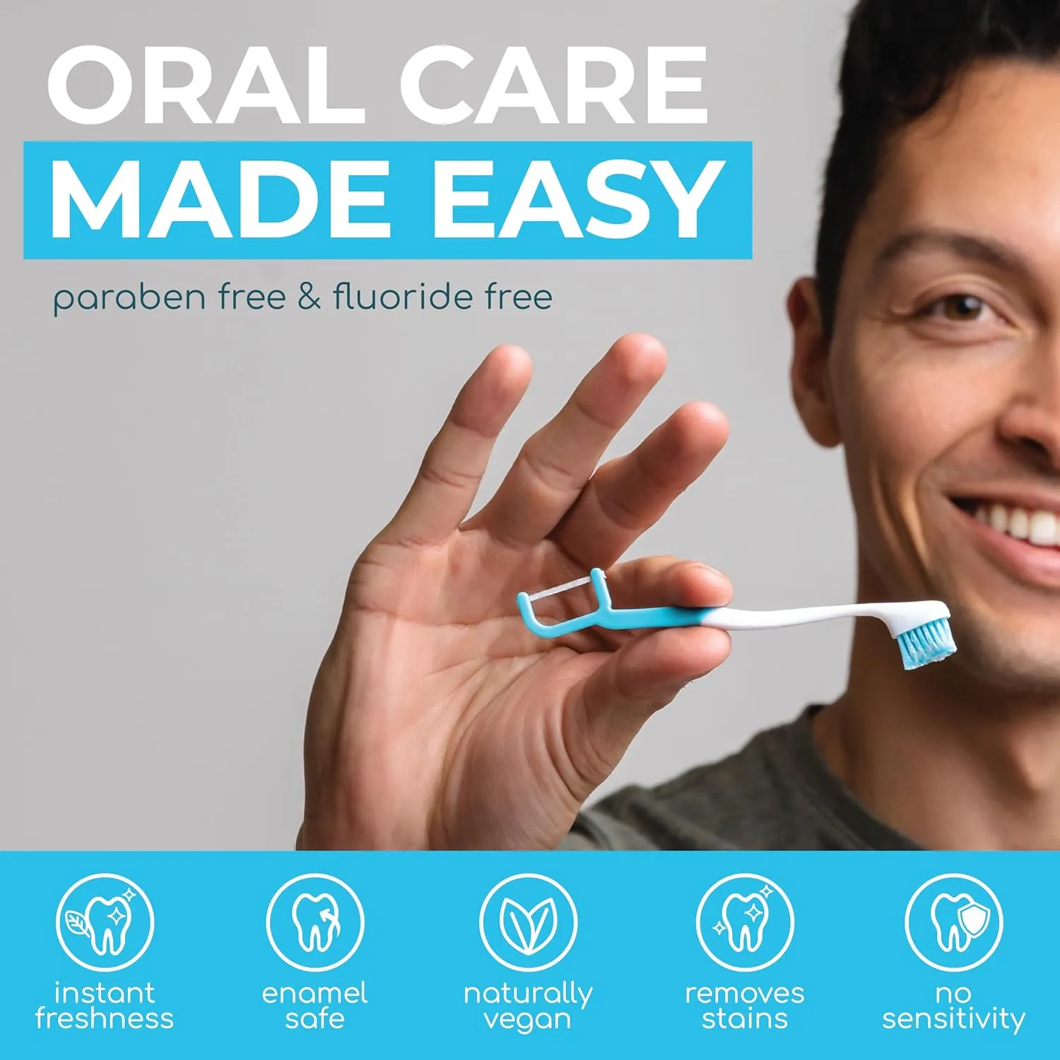 The Evolution of Oral Care | 4-in-1 Tool (Paste   Brush   Floss   Pick) | Individually Wrapped | Disposable | Prepasted Travel Toothbrushes | Small Adult Toothbrush - (24-Pack)