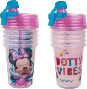 The First Years Take & Toss Disney Minnie Mouse Sippy Cups - Reusable Toddlers Cups with Lids - Kids Party Pack with 2 Travel Caps - 10 Oz - 10 Count