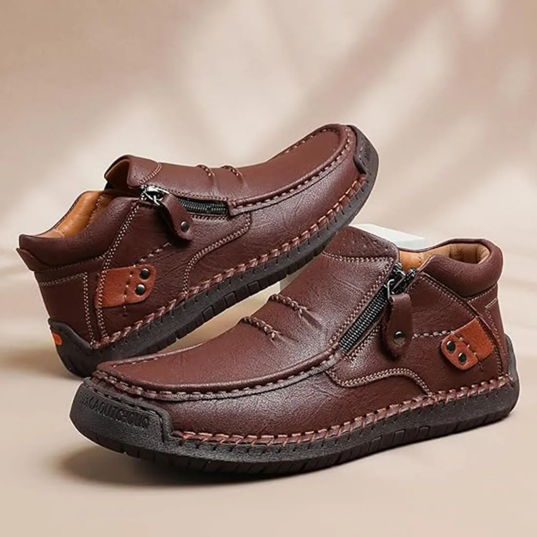 The First Young Driving Boots, The First Young Boots Mens, Handmade Premium Leather Slip-On Shoes Travel & Outdoor