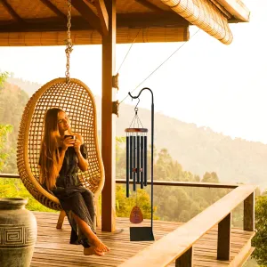 The Wind Chime CO 60" Adjustable Heavy Duty Shepherd's Hook Floor Stand Garden Hook for Outdoor, Hanging Plant, Solar Lights, Lanterns, Bird Feeders and Wedding Decor.