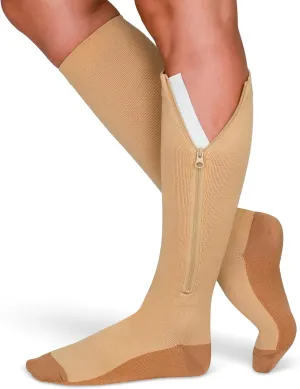 TheraMagic™ Zipper Compression Socks for Men & Women, 20-30mmHg Closed Toe Graduated Zippered Compression Stocking