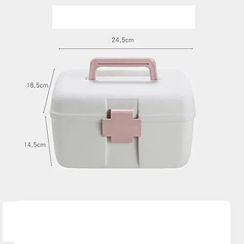 Thickened Double-Layer First Aid Kit Storage Box – Portable Medicine Organizer, Large Capacity Case for Home, Office, Travel & Medical Use(Blue)