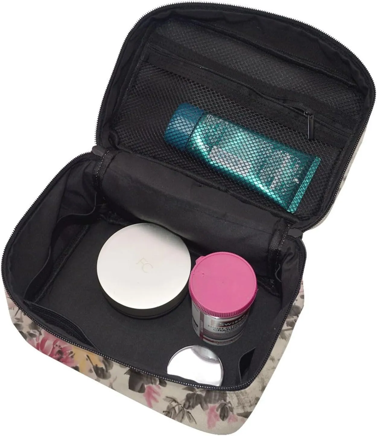 Toiletry Bag for Women Men Dopp Kit Travel Makeup Bag Make Up Organizers Cosmetic Bag Ink Flower Painting Hanging Toiletry Bag Shaving Bag with Large Capacity for Travel