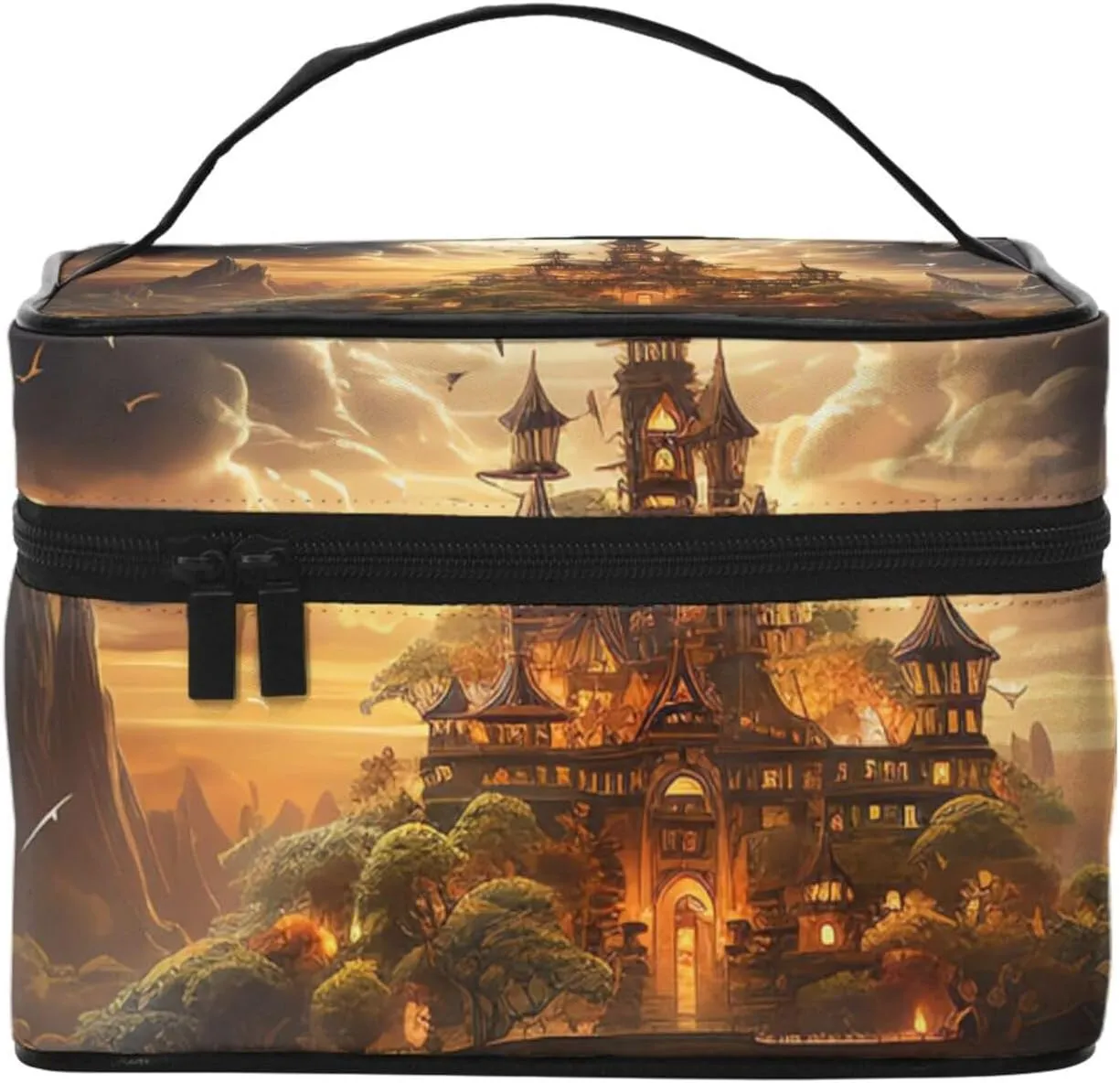 Toiletry Bag for Women Men Dopp Kit Travel Makeup Bag Make Up Organizers Cosmetic Bag Moonlight Castle Hanging Toiletry Bag Shaving Bag with Large Capacity for Travel