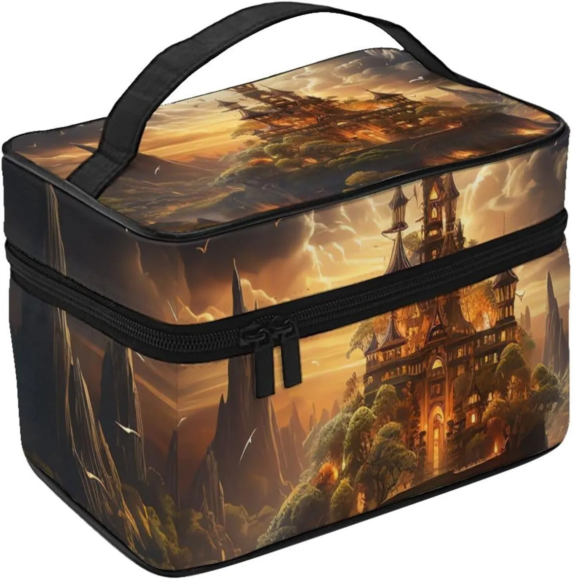 Toiletry Bag for Women Men Dopp Kit Travel Makeup Bag Make Up Organizers Cosmetic Bag Moonlight Castle Hanging Toiletry Bag Shaving Bag with Large Capacity for Travel