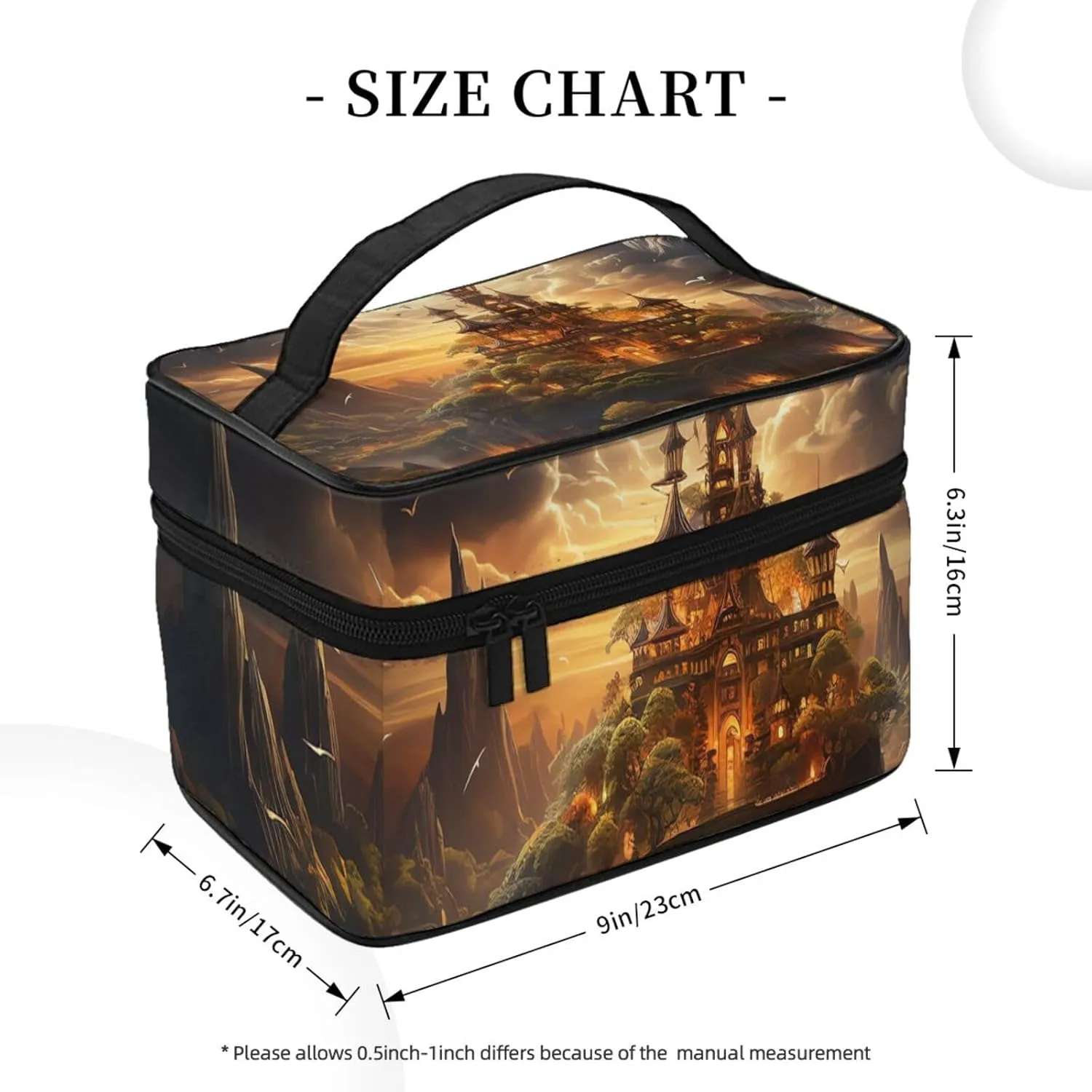 Toiletry Bag for Women Men Dopp Kit Travel Makeup Bag Make Up Organizers Cosmetic Bag Moonlight Castle Hanging Toiletry Bag Shaving Bag with Large Capacity for Travel